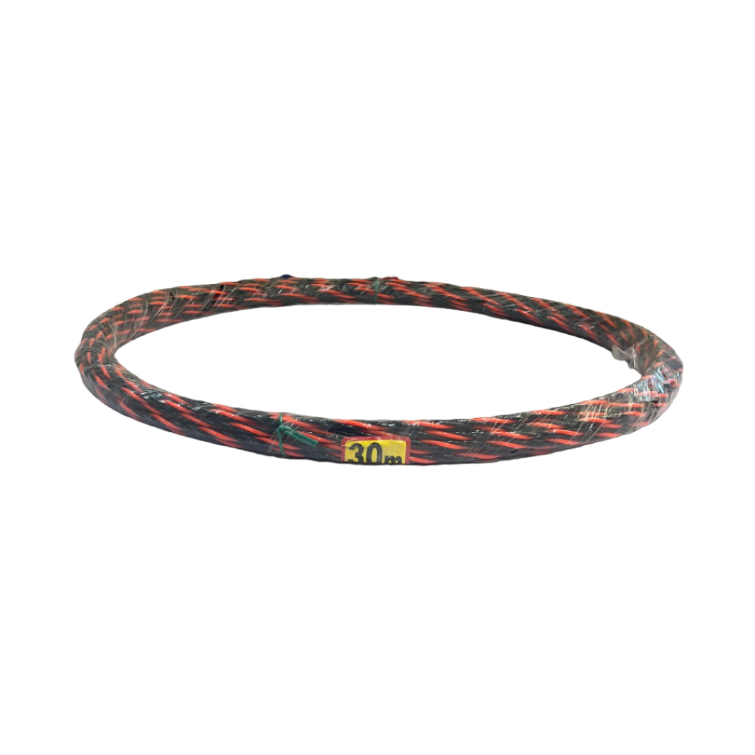 Hula hoop with red and black pattern on a white background