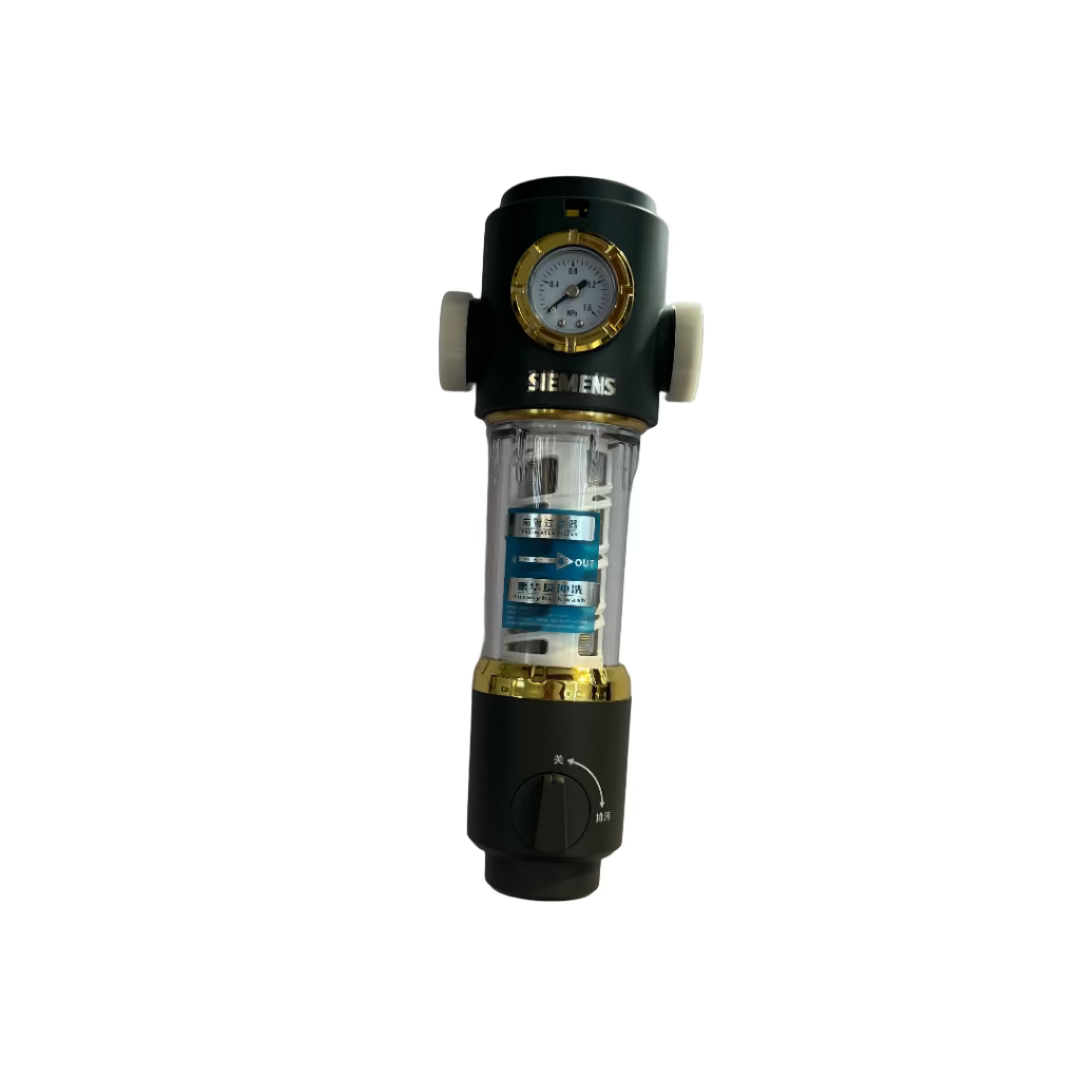 Mechanical device with a gauge on a white background