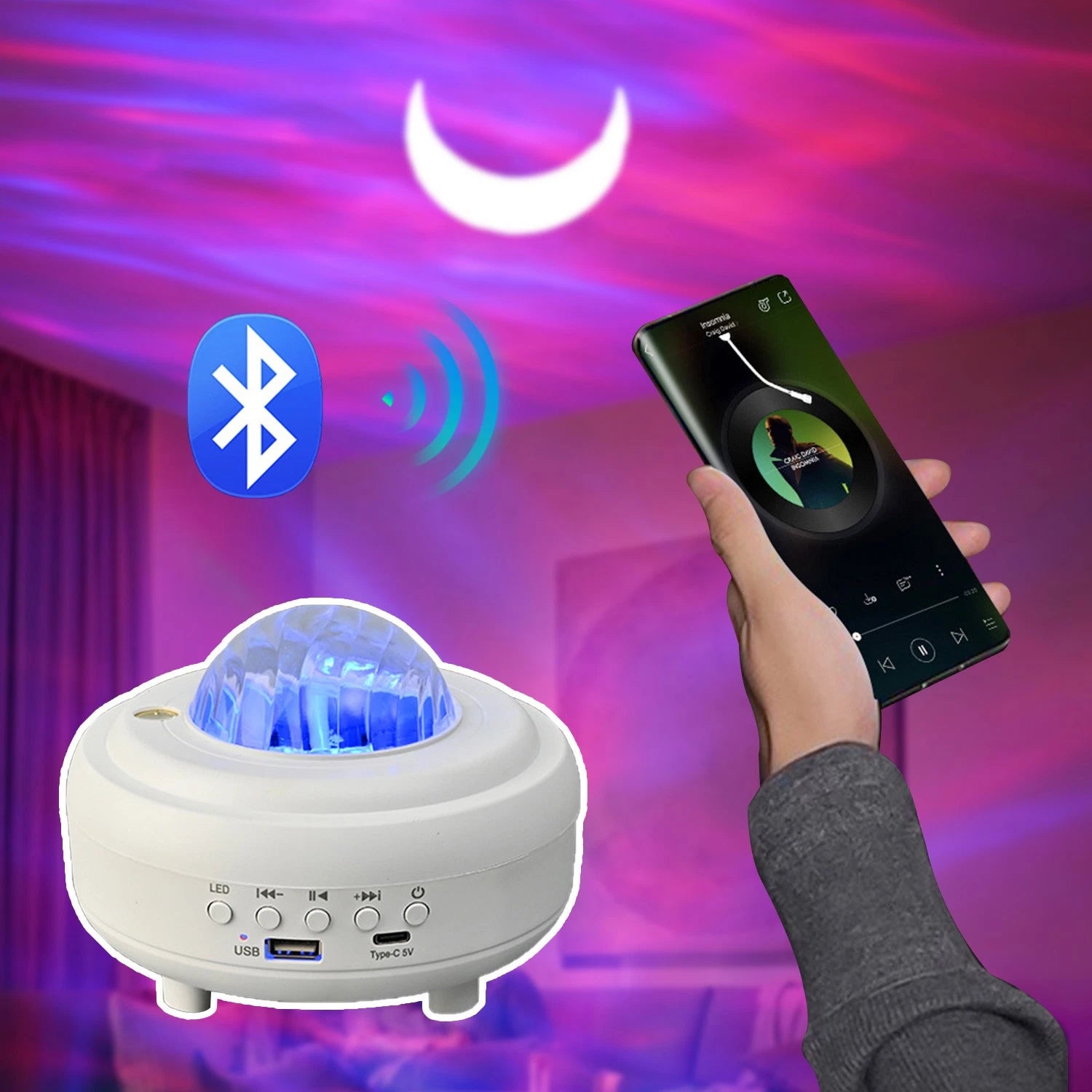 Starry Sky Projector Bluetooth Speaker