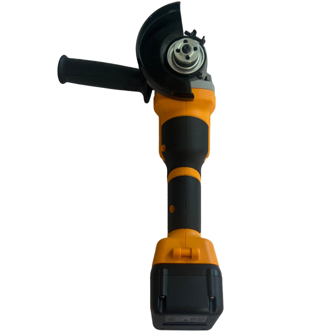 Yellow and black power tool on a white background