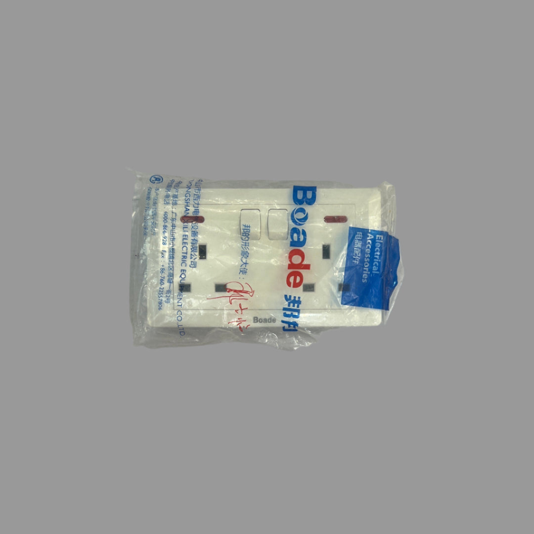 Boade product packaging on a white surface with a tiled wall background