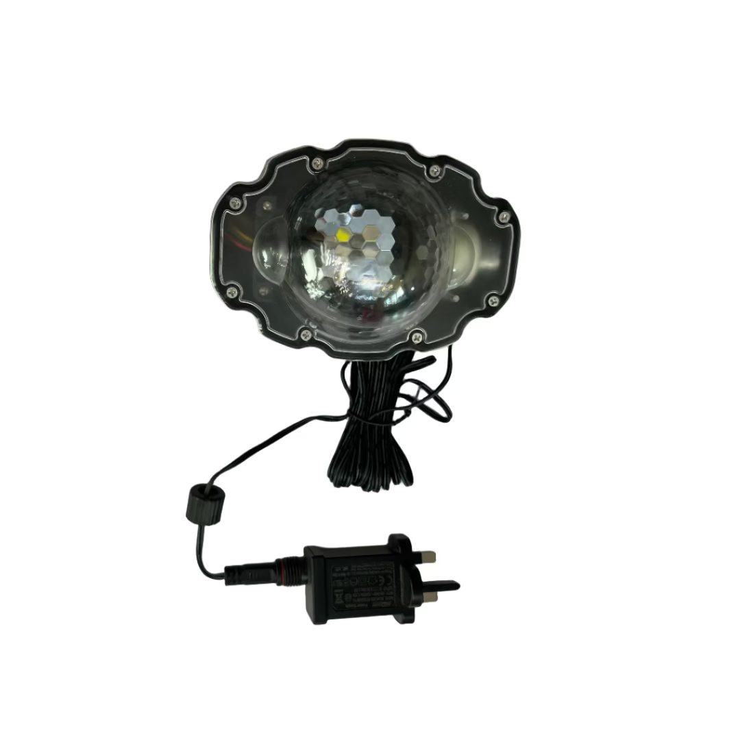 Small light fixture with power cord on a white background